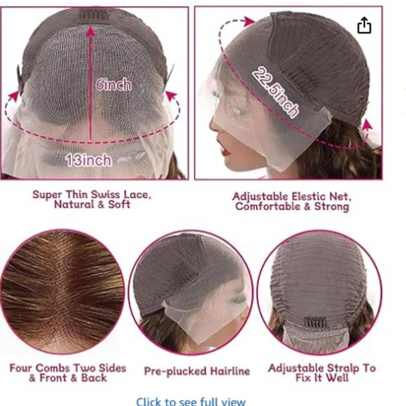 Highlight Ombre Lace Front Wig Human air 28" - Picture 2 of 2